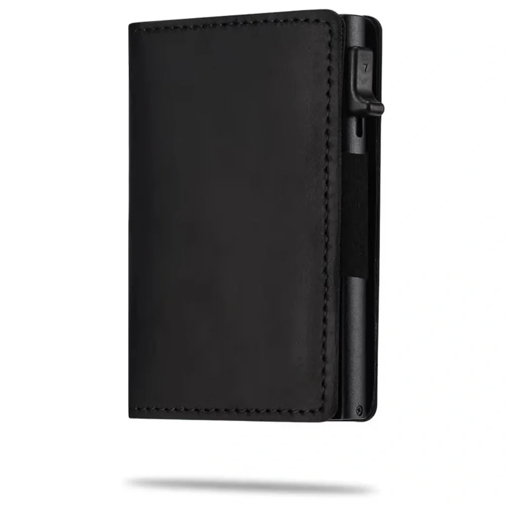Black Leather Key & Card Holder